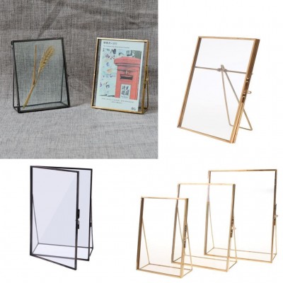Vintage Glass Freestanding Picture Photo Frame Portrait Holder Table Decoration   152998111150